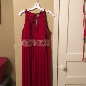 R&M Richards Red HalterNeck Formal Dress